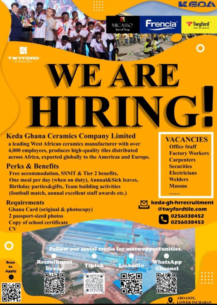 Keda Ghana Ceramics Company - Tullow Alumni Connect